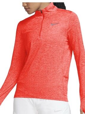 Nike Women’s Red Heather Half-Zip Performance Top! S